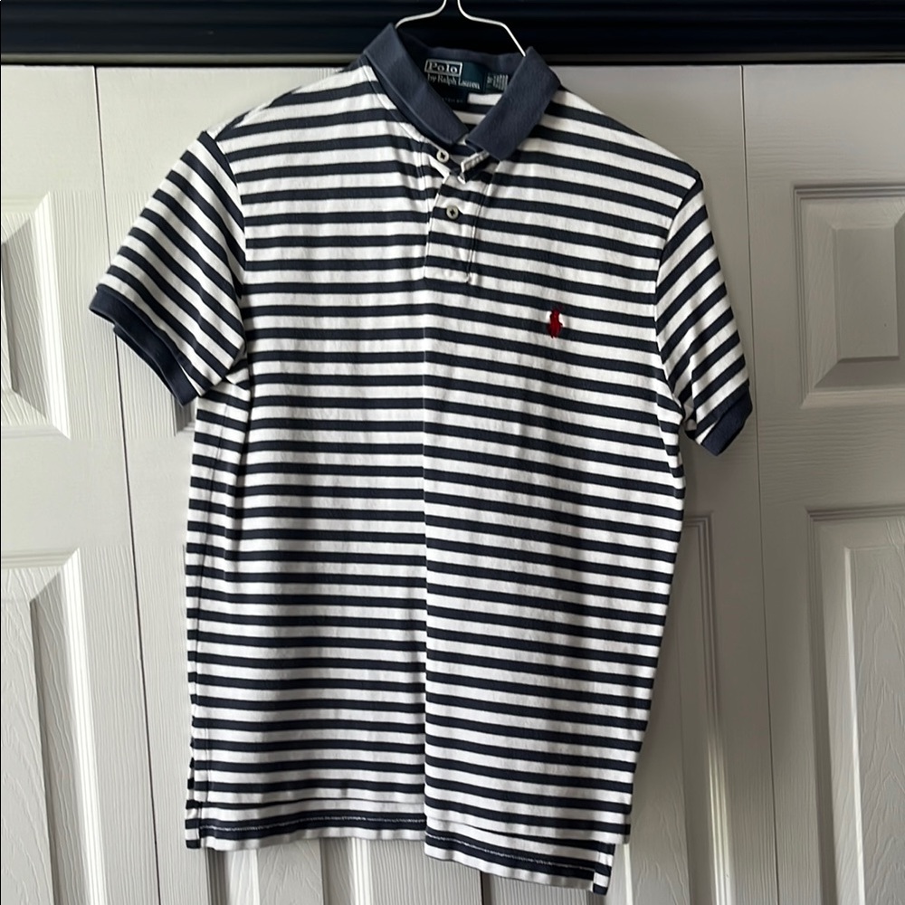 Polo by Ralph Lauren Navy and White Striped Shirt